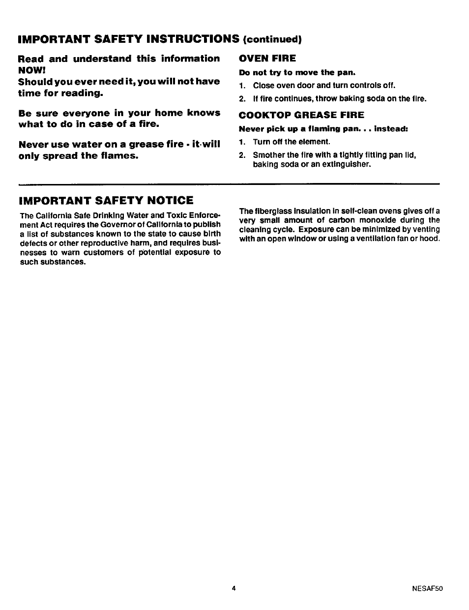 Important safety notice, Important safety instructions (continued) | Sears 45520 User Manual | Page 5 / 24