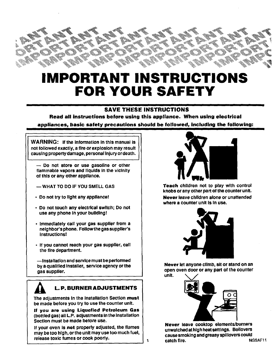 Important instructions for your safety | Sears 32025 User Manual | Page 2 / 15