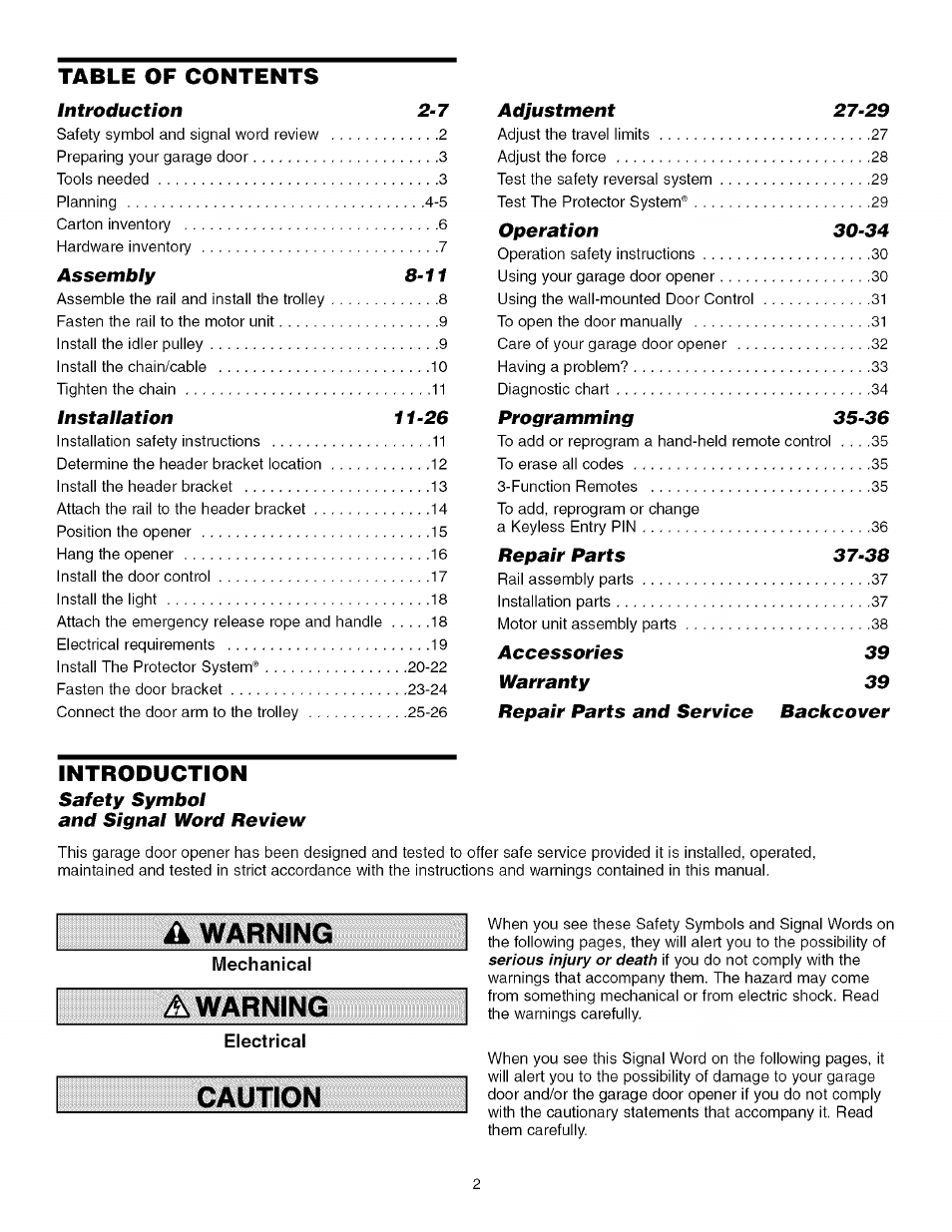 Sears 139.53930D User Manual | Page 2 / 39