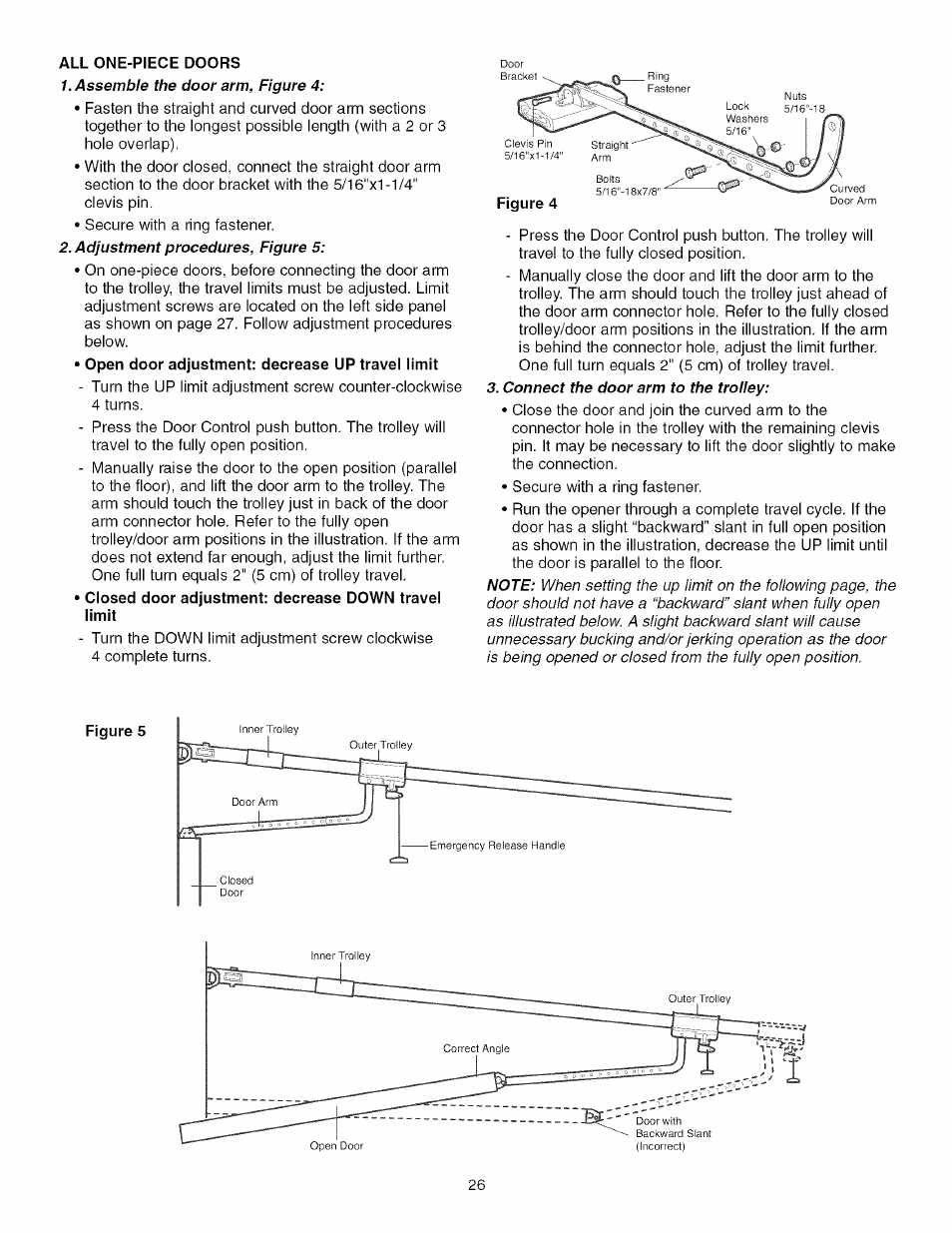 All one-piece doors | Sears 139.53930D User Manual | Page 26 / 39