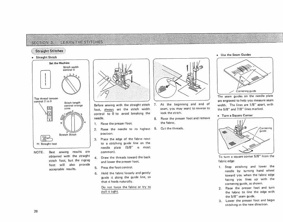 Straight stitches | Sears 385.17724 User Manual | Page 31 / 68