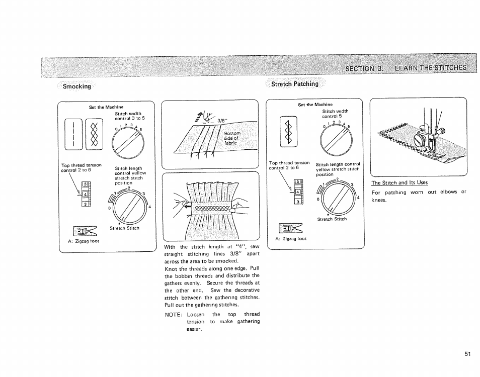 Smocking, Stretch patching | Sears 385.17724 User Manual | Page 54 / 68