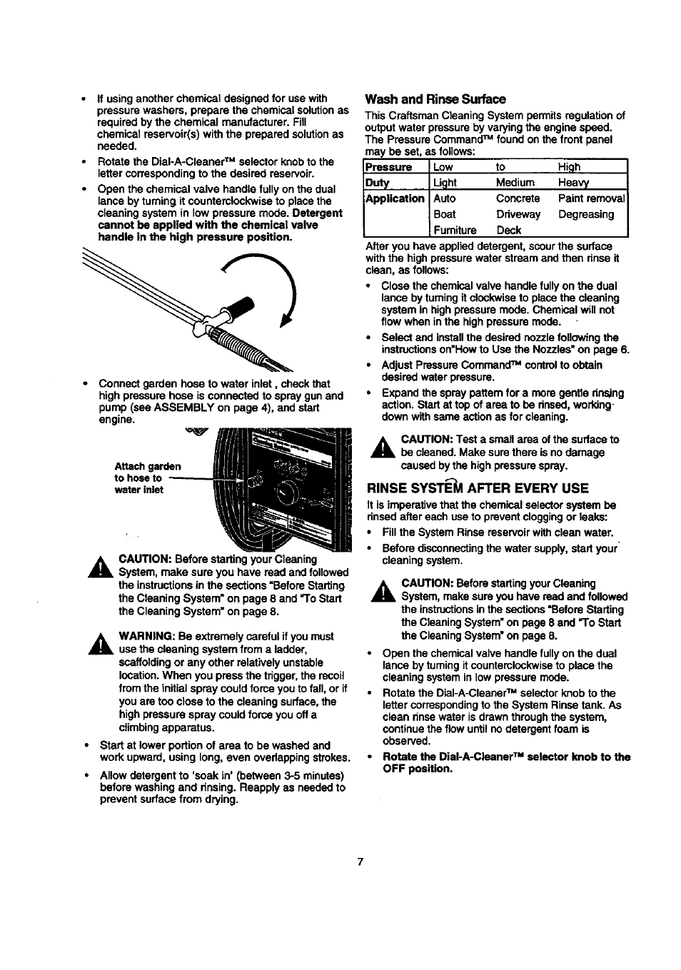 Rinse system after every use | Sears 580.768050 User Manual | Page 7 / 30