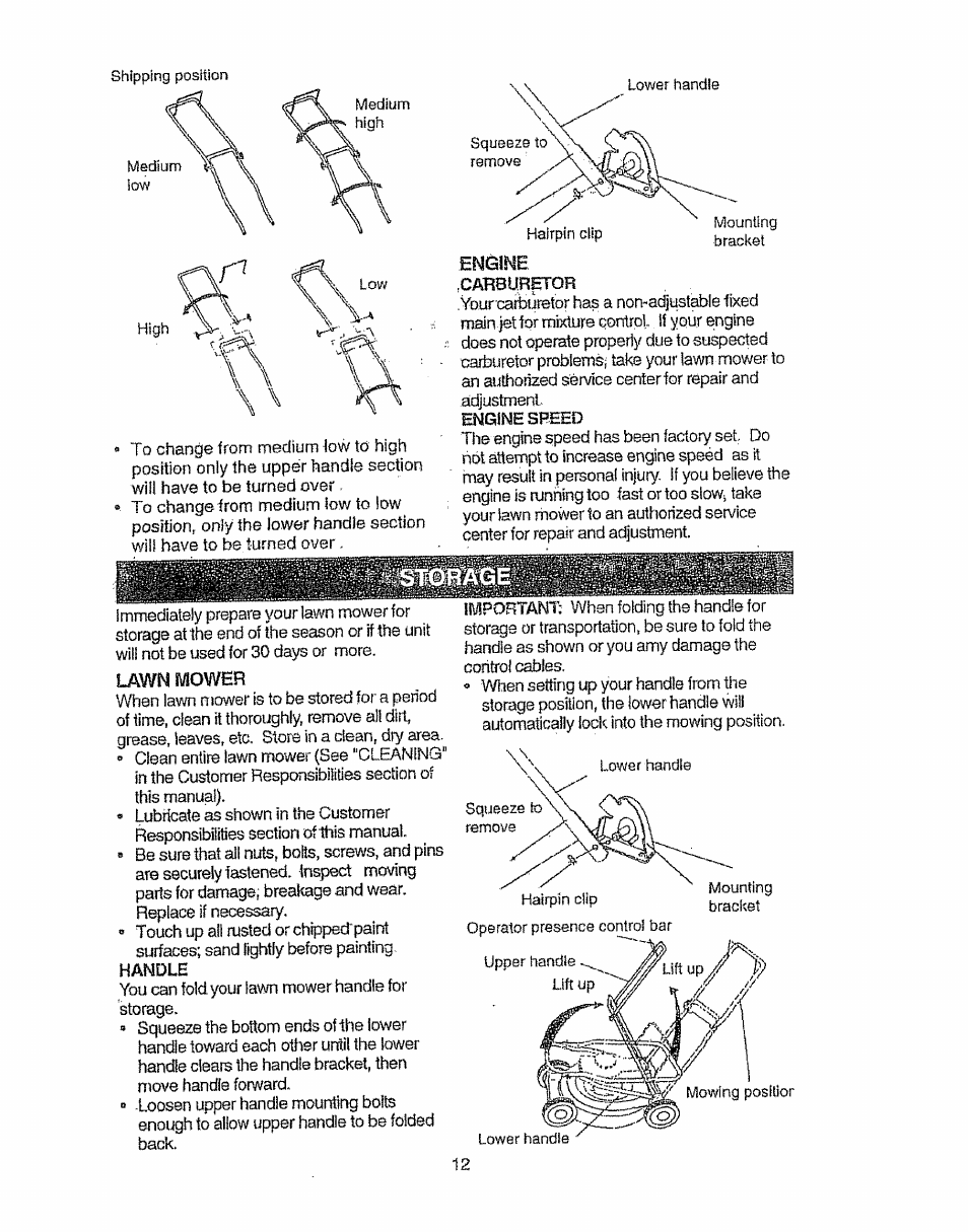 Cakburetor, Lawn mower | Sears EZ3 917.387023 User Manual | Page 12 / 36