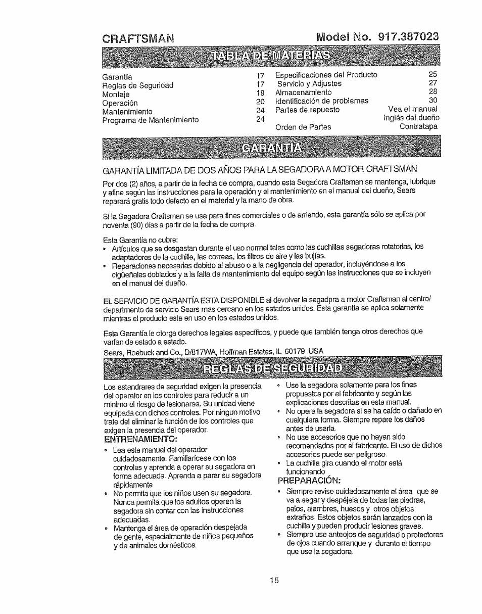 Sears EZ3 917.387023 User Manual | Page 15 / 36