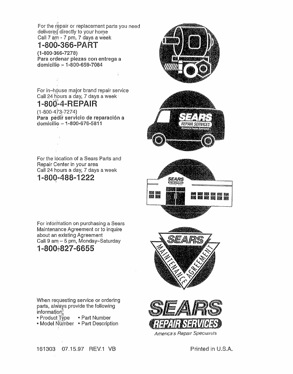 800^4-repair | Sears EZ3 917.387023 User Manual | Page 36 / 36