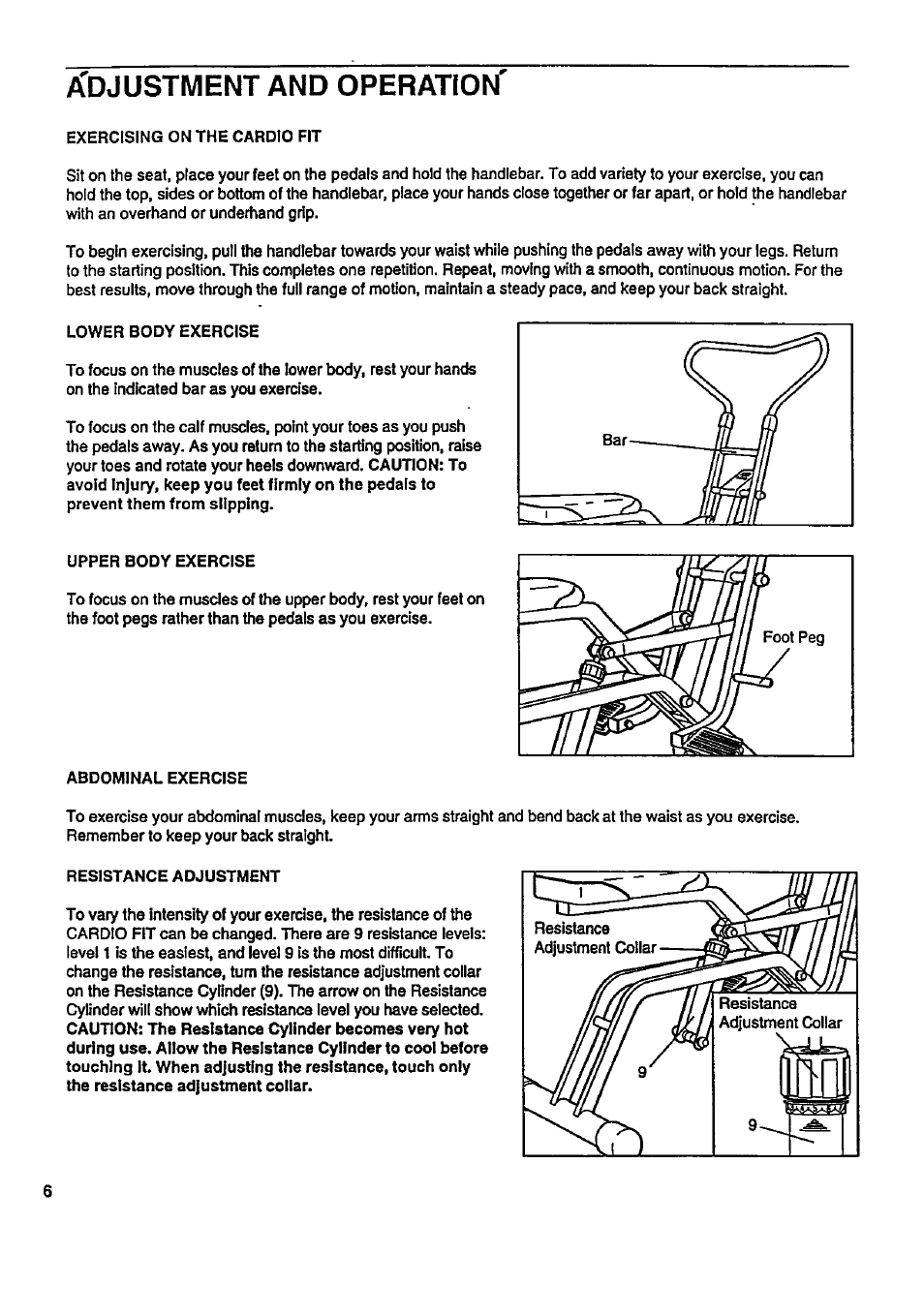 Djustment, Operation | Sears 831.287627 User Manual | Page 6 / 12