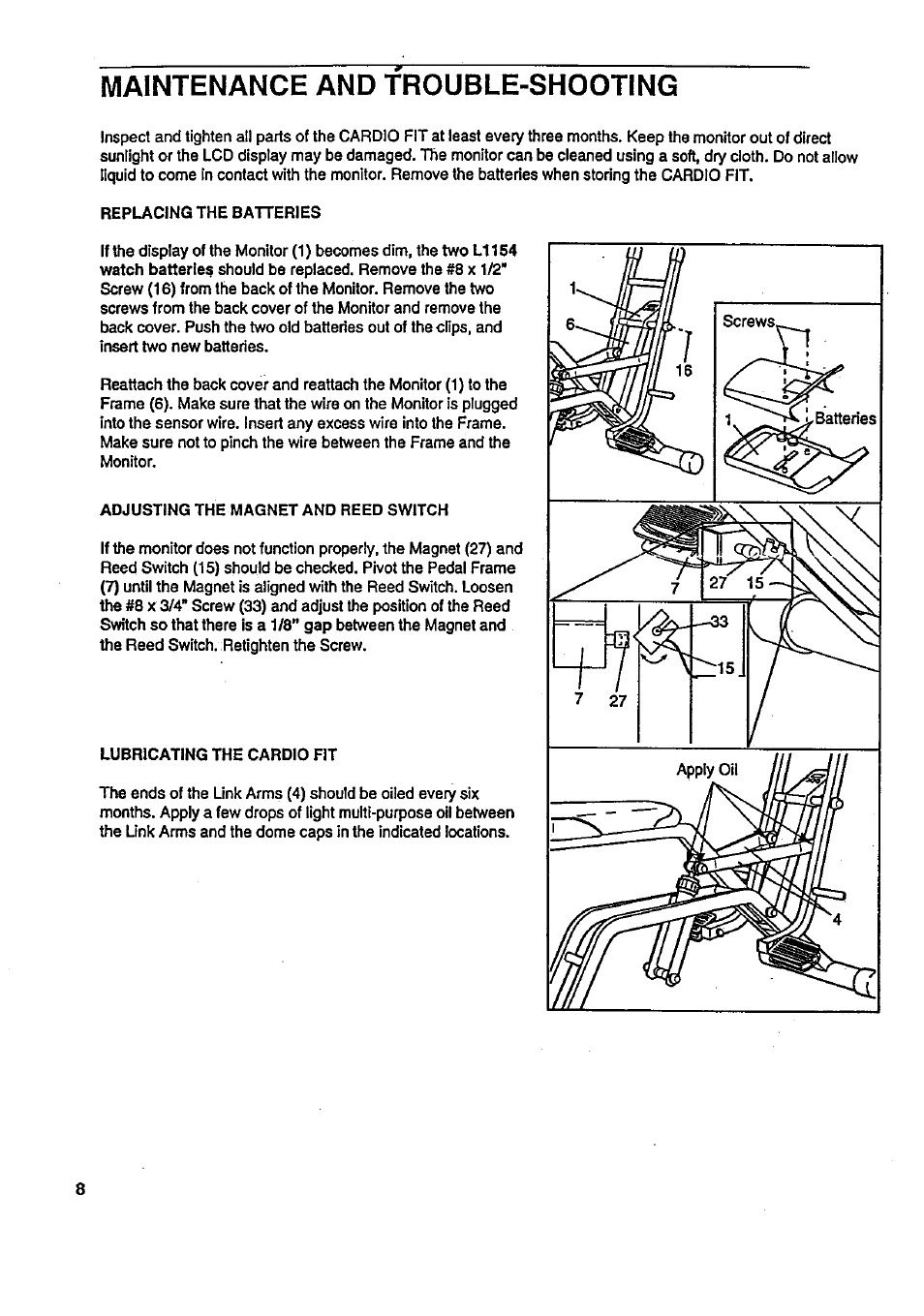 Maintenance and trouble-shooting | Sears 831.287627 User Manual | Page 8 / 12