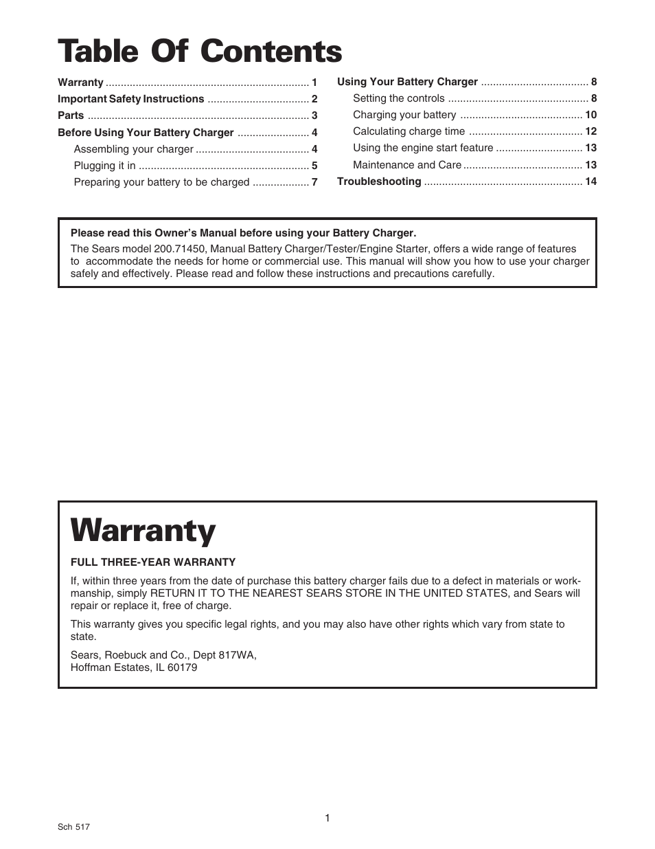 Sears 200.71450 User Manual | Page 2 / 16