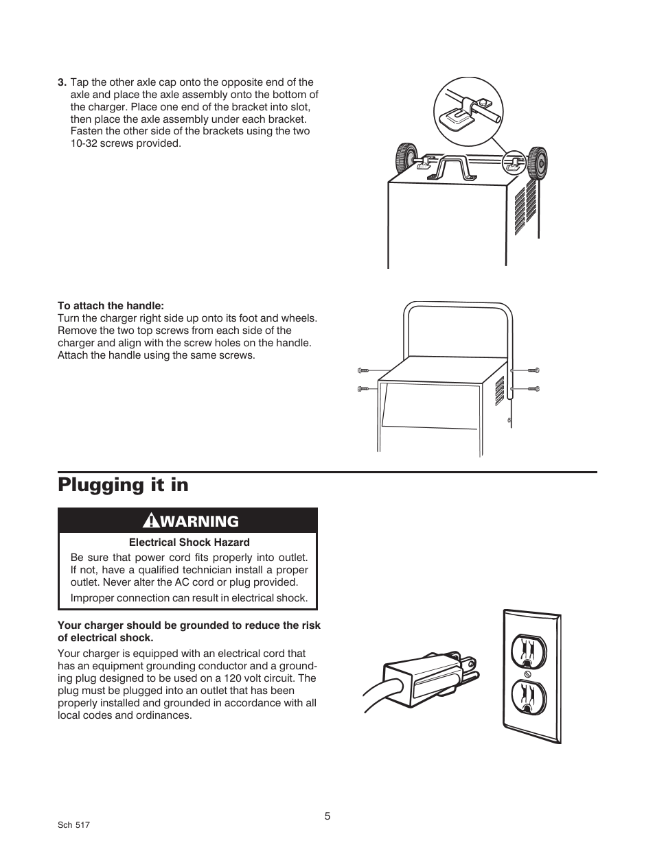 Plugging it in, Warning | Sears 200.71450 User Manual | Page 6 / 16