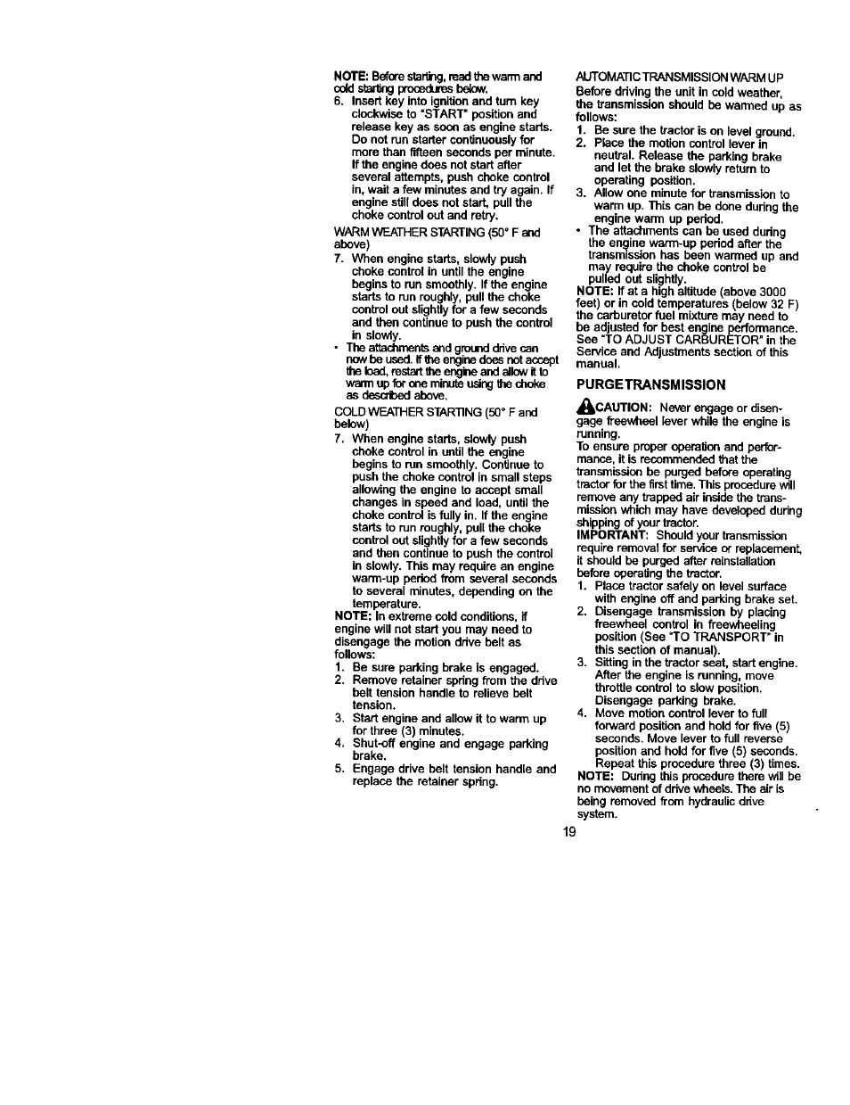 Purgetransmission | Sears 917.275223 User Manual | Page 19 / 64