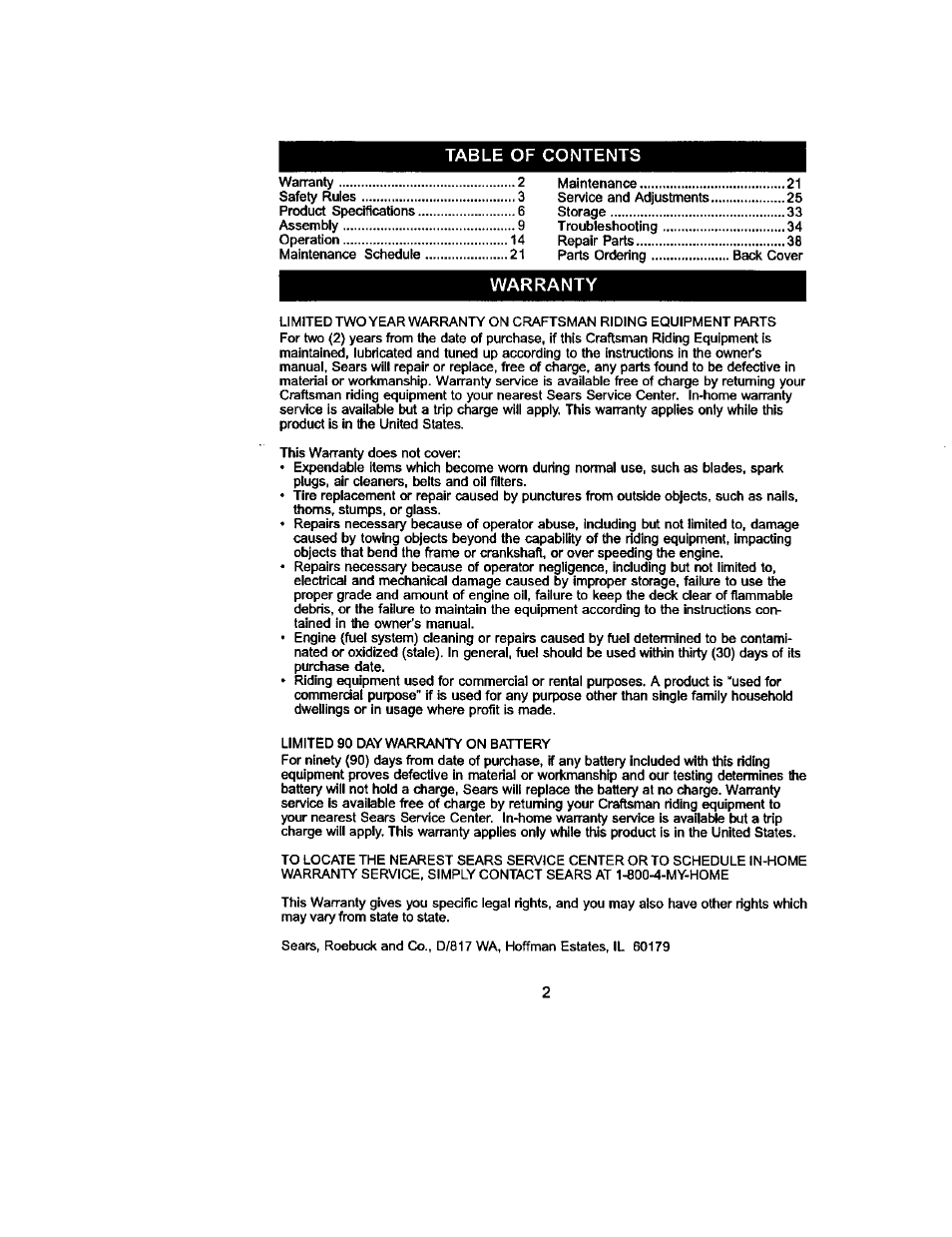 Sears 917.275223 User Manual | Page 2 / 64