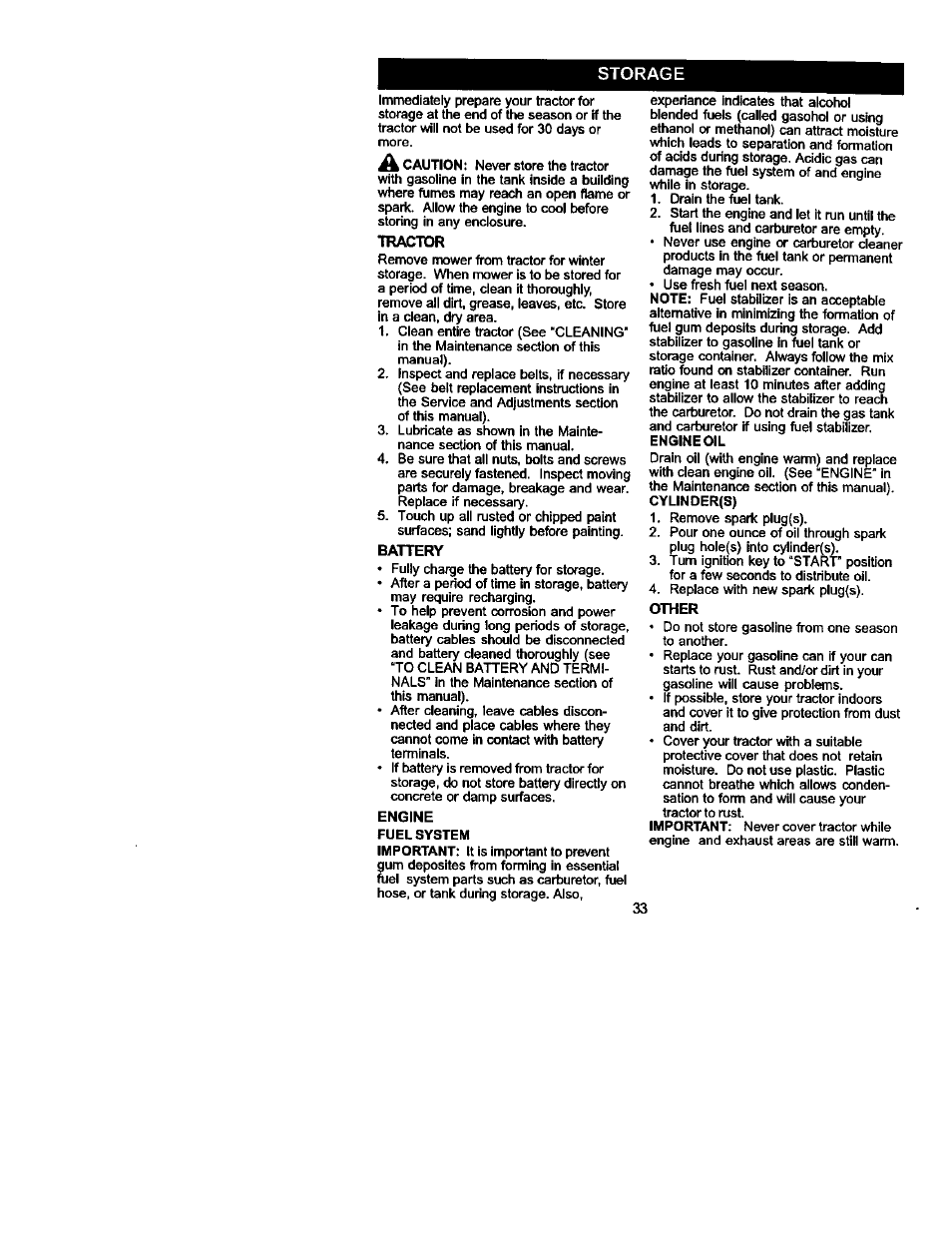 Tractor, Battery, Other | Sears 917.275223 User Manual | Page 33 / 64