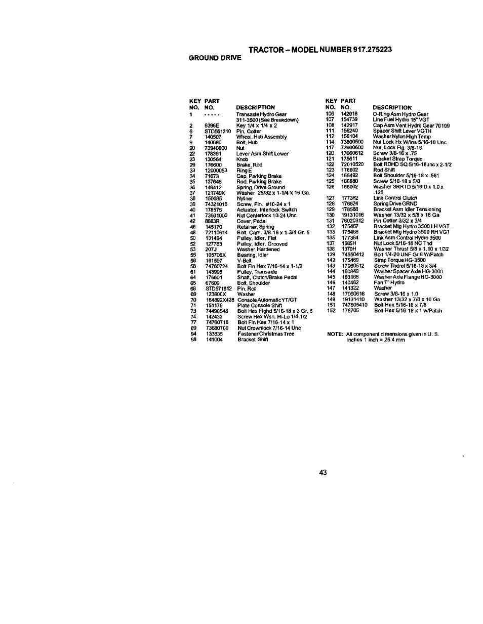 Ground drive | Sears 917.275223 User Manual | Page 43 / 64