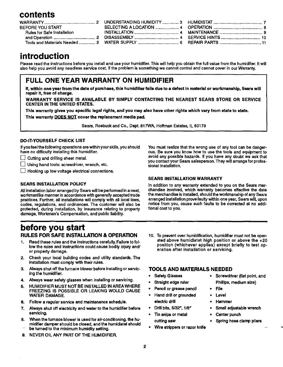 Sears 303.147012 User Manual | Page 2 / 13