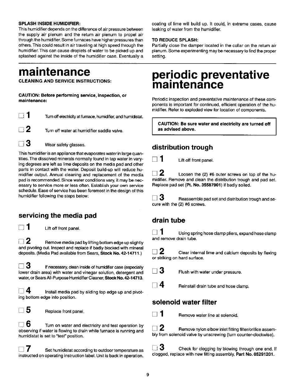 Maintenance, Periodic preventative maintenance, Ni 4 | Sears 303.147012 User Manual | Page 9 / 13