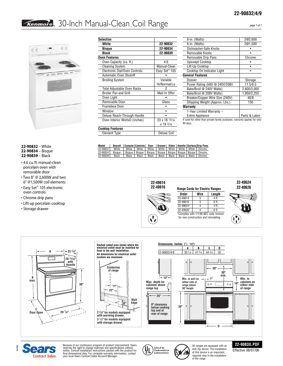 Sears 22-90839 User Manual | 1 page