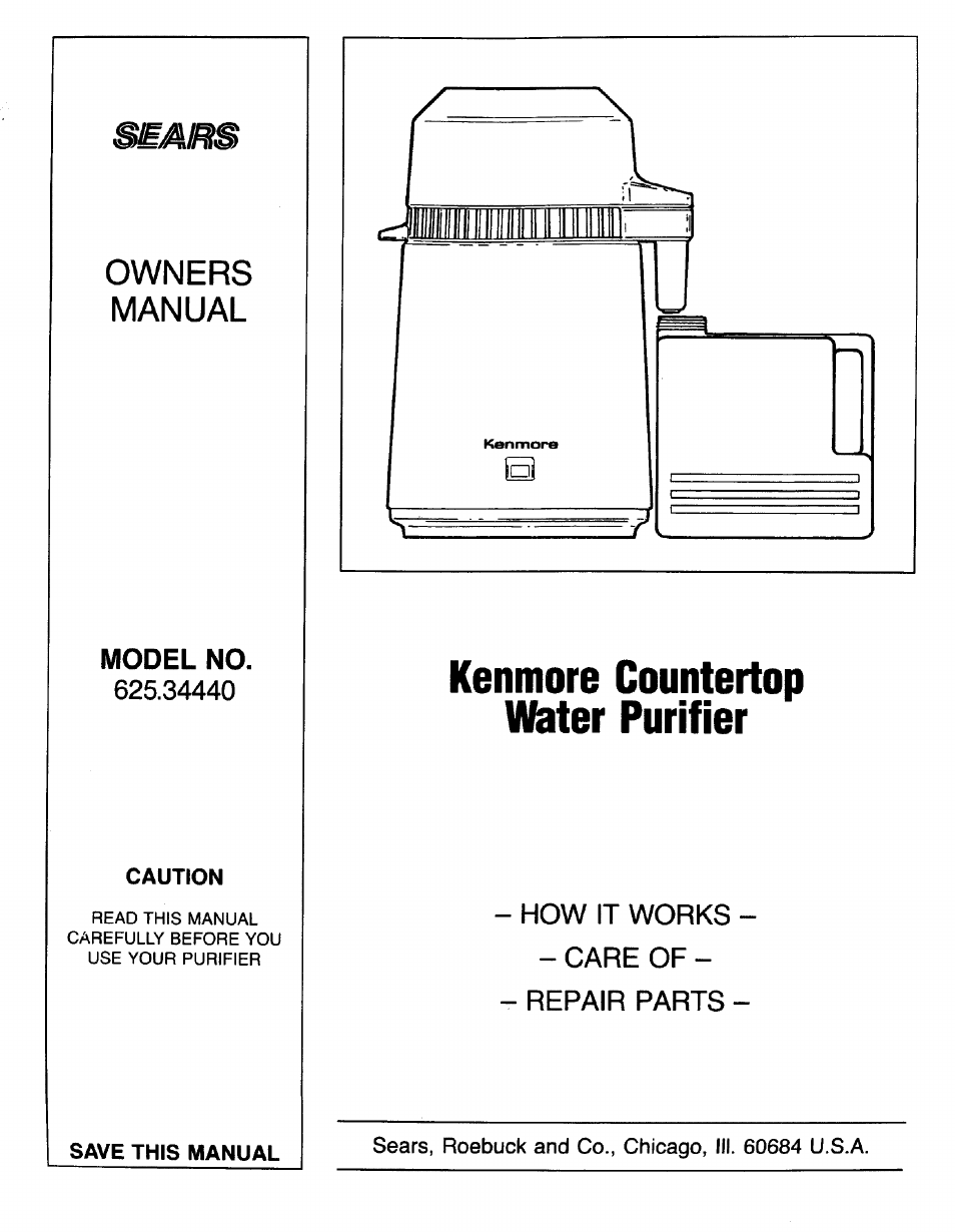 Sears 625.3444 User Manual | 6 pages
