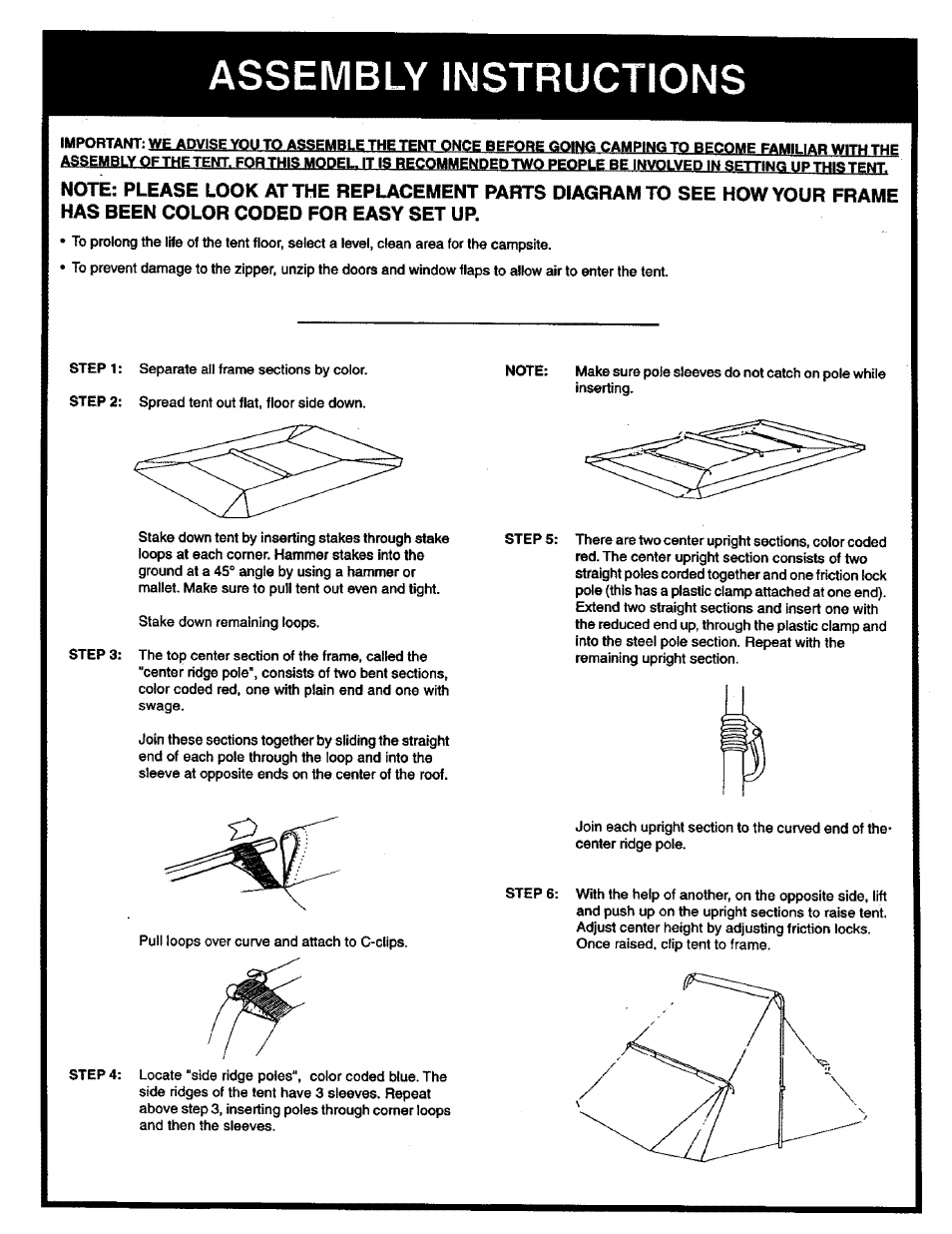 Assembly instructions | Sears 308.70002 User Manual | Page 6 / 7