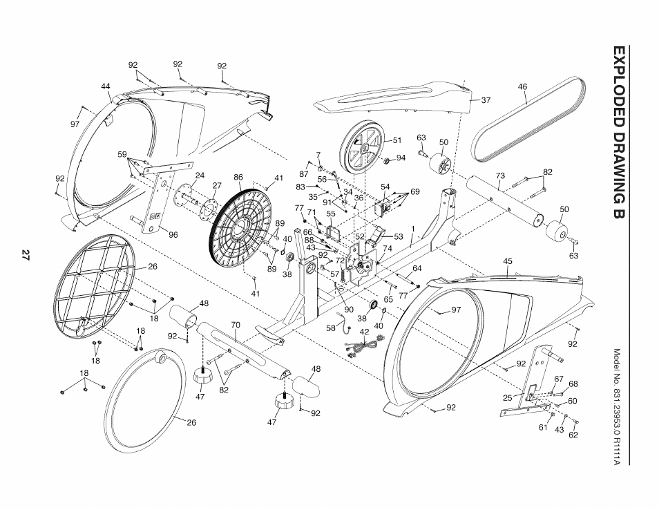 Exploded drawing b | Sears 831.23953.0 User Manual | Page 27 / 28