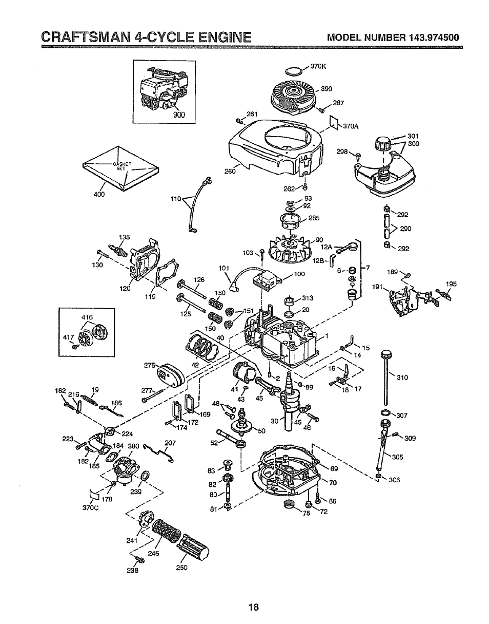 Craftsman 4-cycle engine | Sears EZ3 917.38713 User Manual | Page 18 / 22