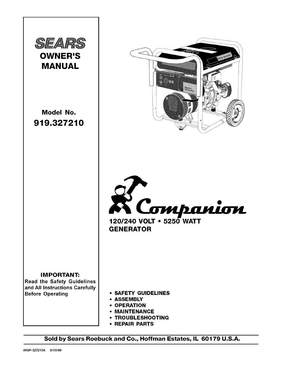 Sears CAMPANION 919.32721 User Manual | 26 pages