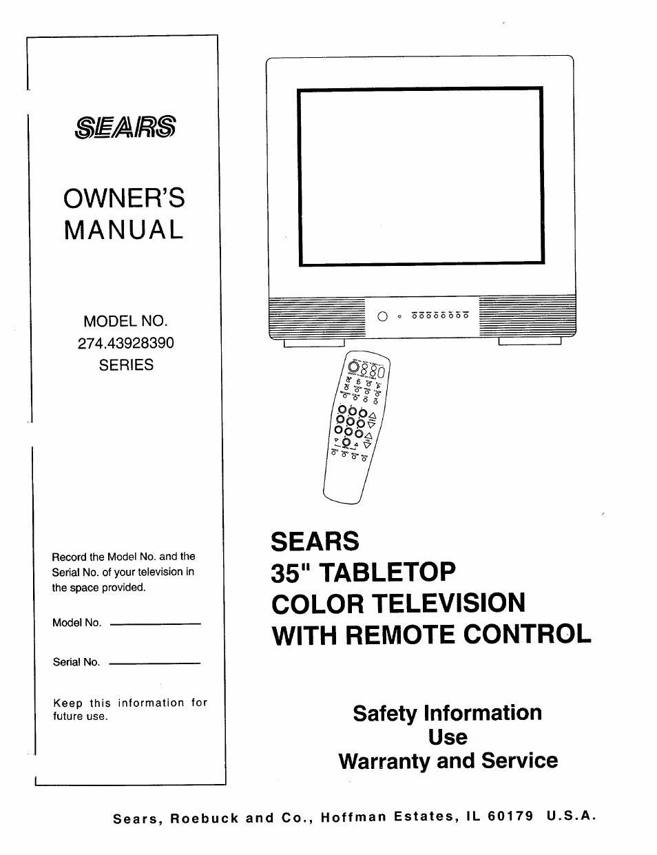 Sears 274.4392839 User Manual | 39 pages