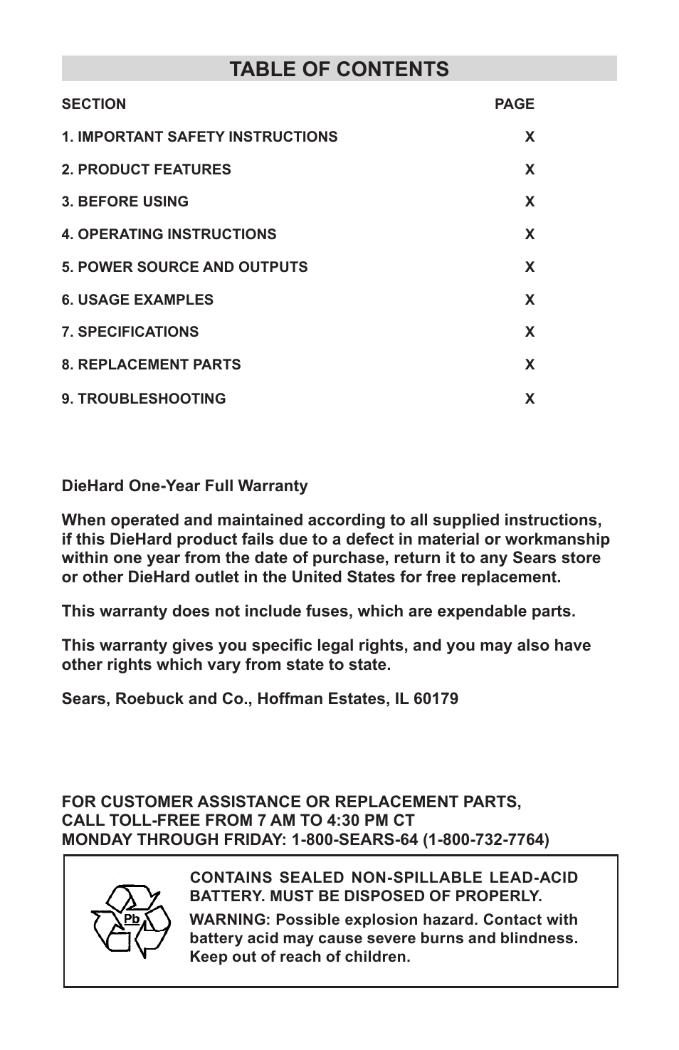 Sears 200.71990 User Manual | Page 2 / 8