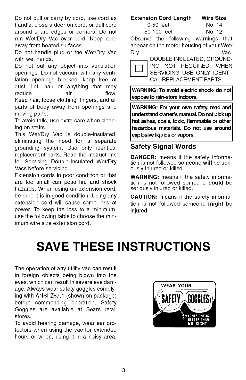 Save these instructions | Sears 113.177571 User Manual | Page 3 / 12