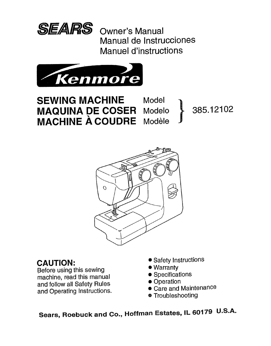 Sears 38512102 User Manual | 69 pages