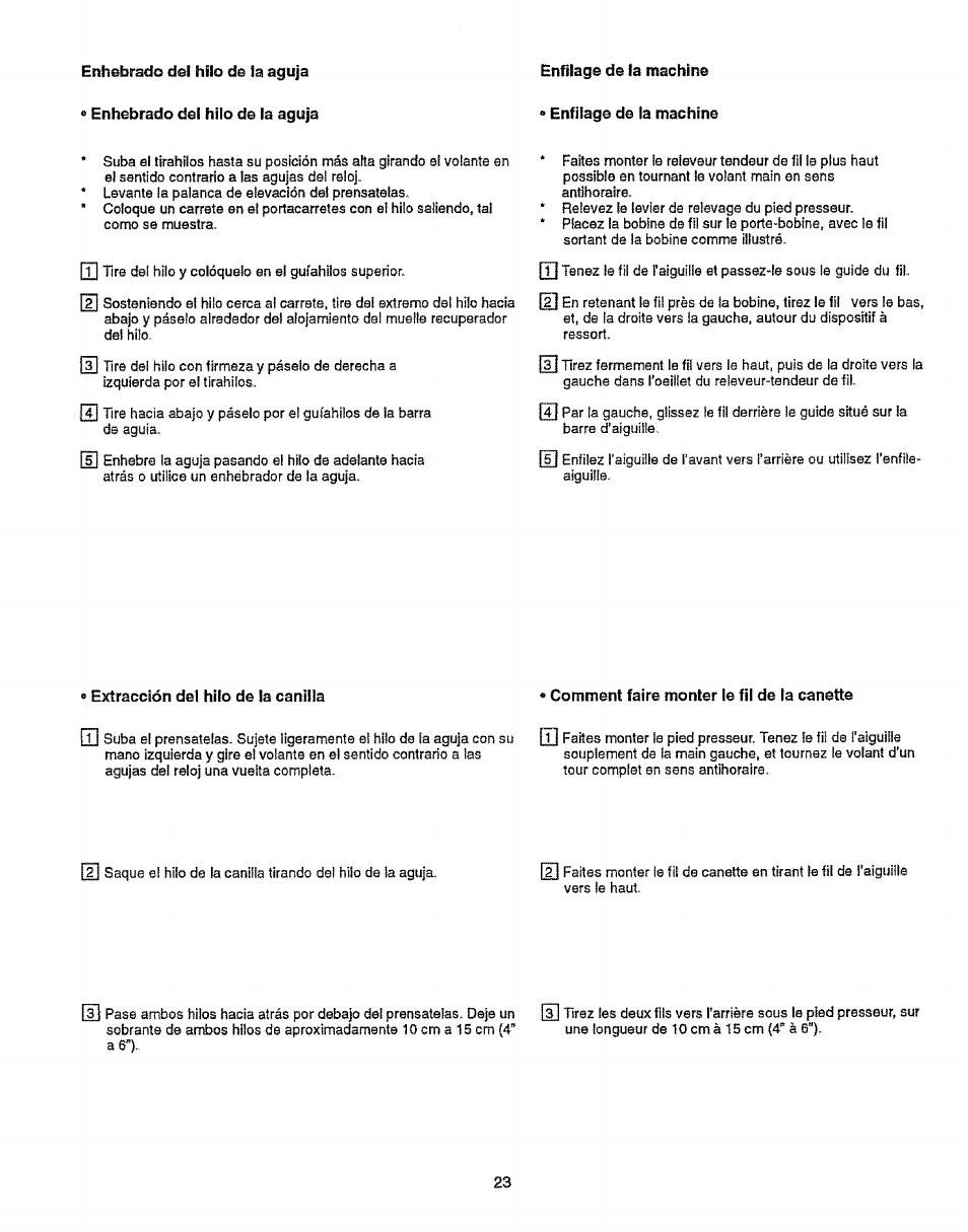 Comment faire monter le fil de la canette, Comment faire monter le fil de ia canette | Sears 38512102 User Manual | Page 31 / 69