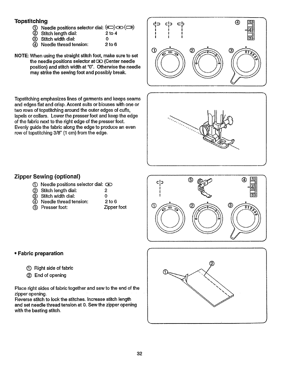 Fabric preparation | Sears 38512102 User Manual | Page 40 / 69