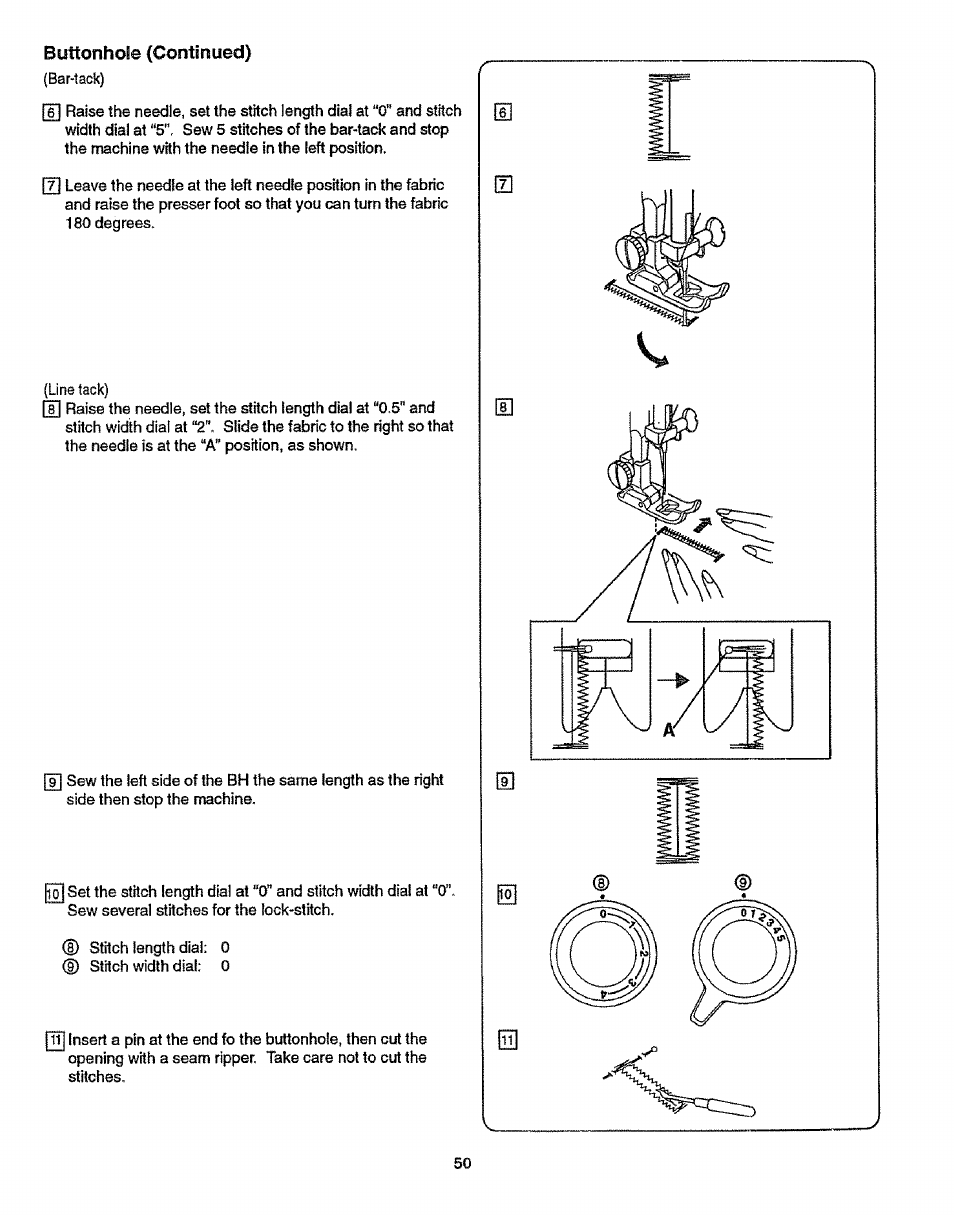 Buttonhole (continued) | Sears 38512102 User Manual | Page 58 / 69