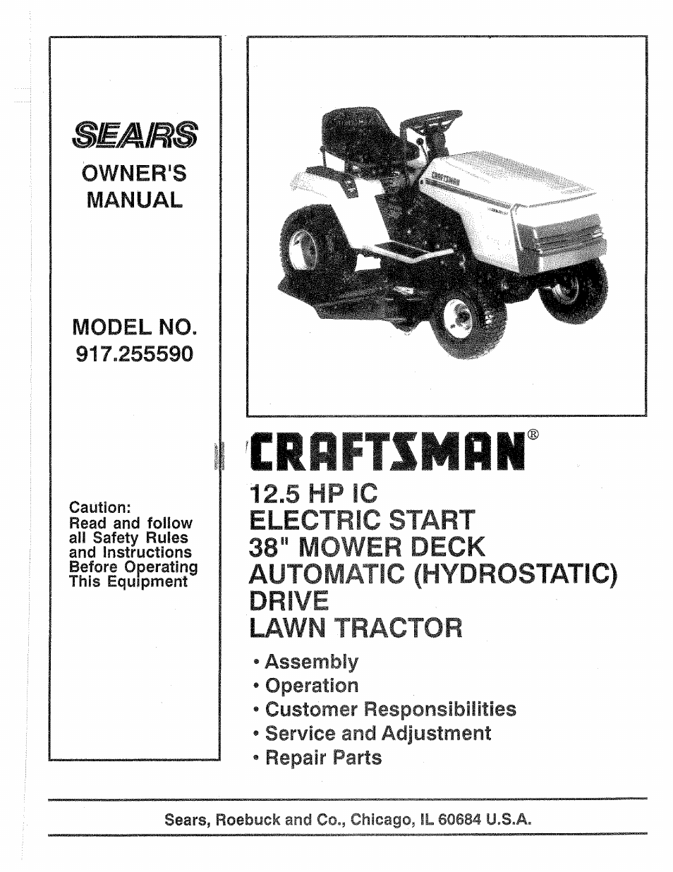 Sears 917.25559 User Manual | 52 pages
