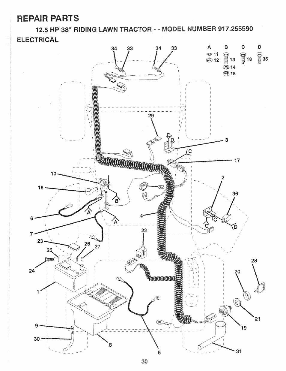 Repair parts | Sears 917.25559 User Manual | Page 30 / 52
