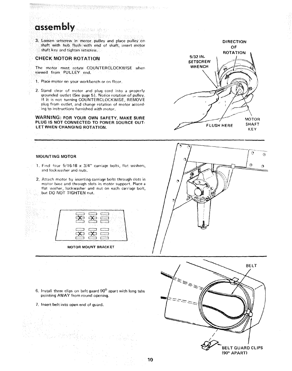 Assembly | Sears 113.206931 User Manual | Page 10 / 32