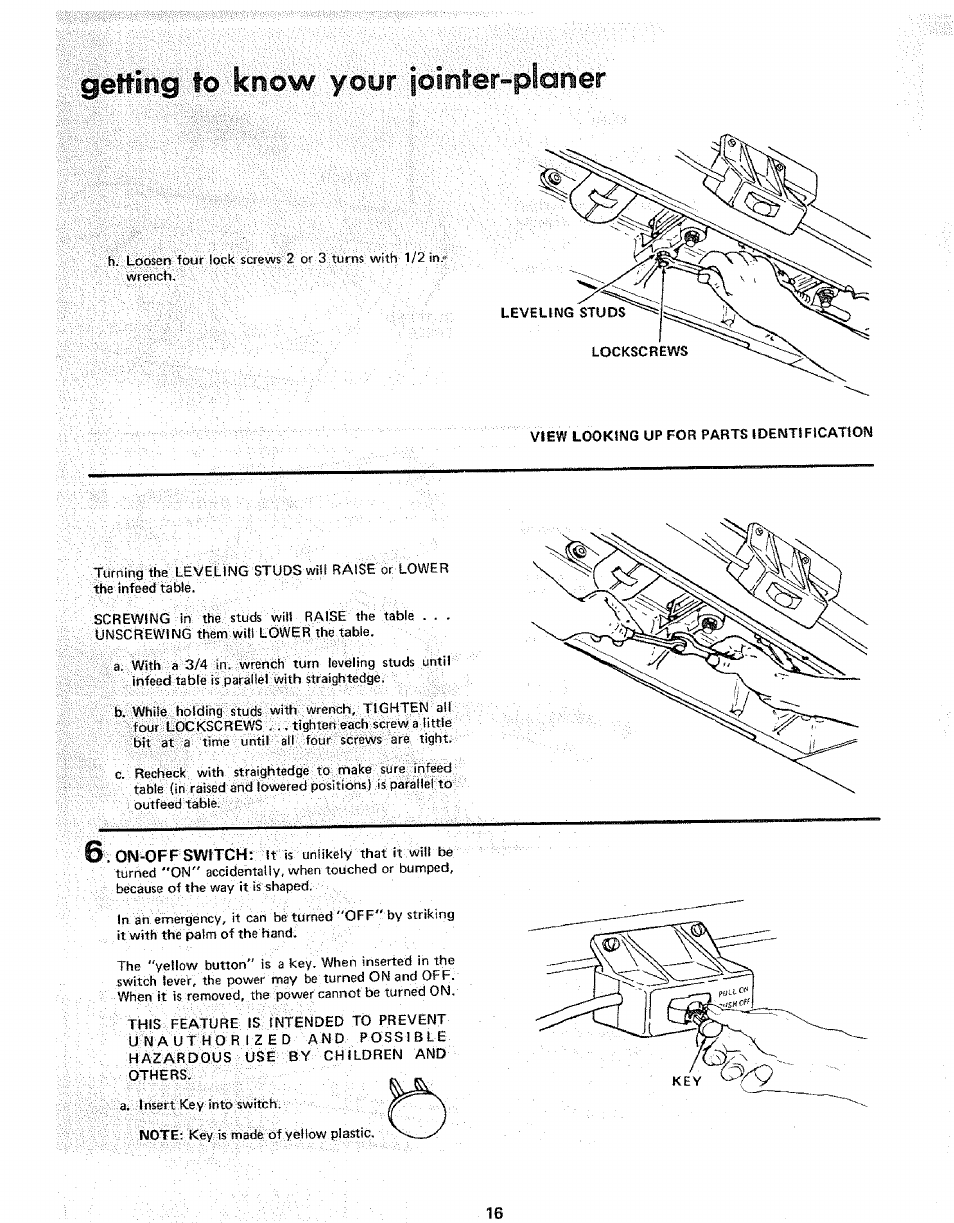 Getting to know your ¡oinfer-ploner | Sears 113.206931 User Manual | Page 16 / 32