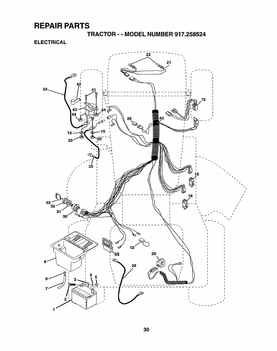 Repair parts | Sears 917.258524 User Manual | Page 30 / 56