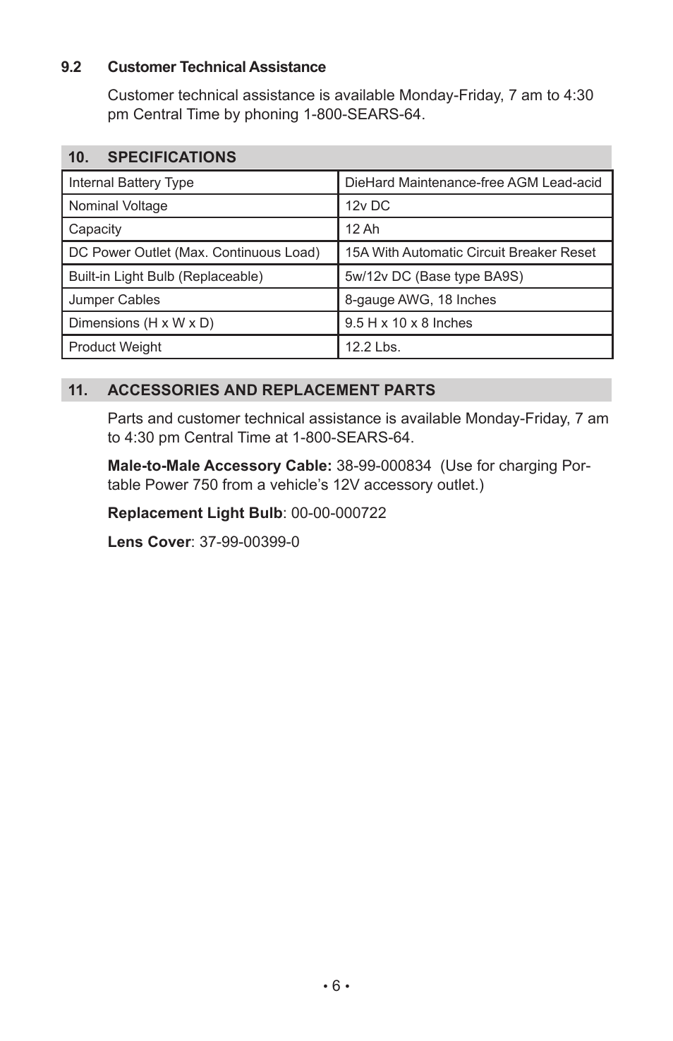 Sears 200.71486 User Manual | Page 8 / 8