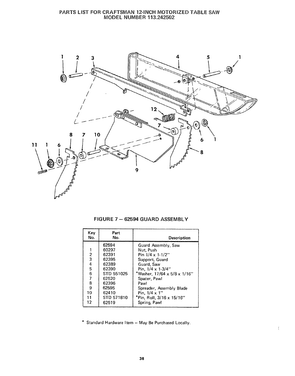 Sears 113242502 User Manual | Page 38 / 40