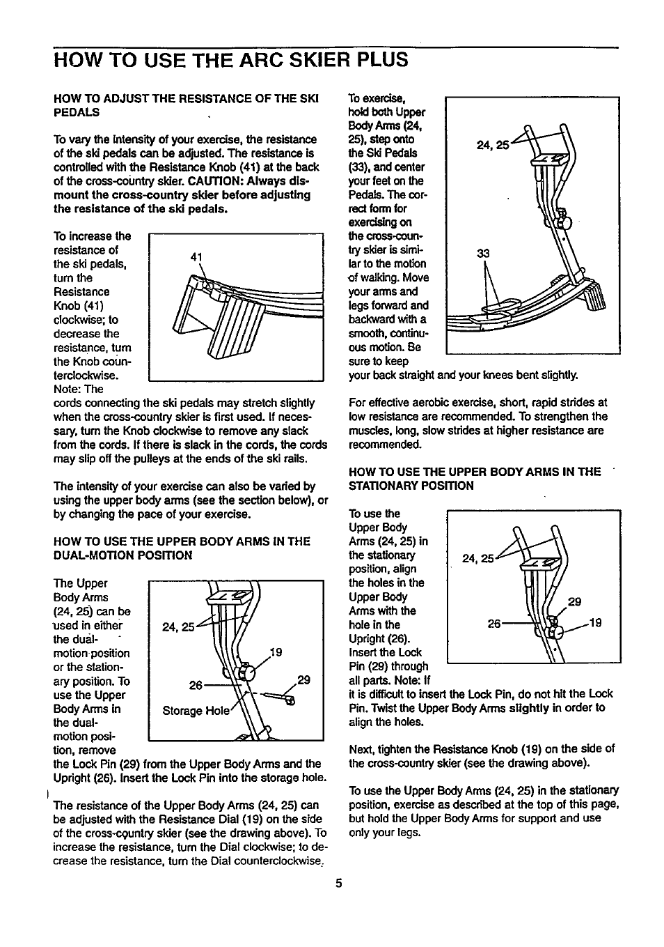 How то use the arc skier plus | Sears 831.29074 User Manual | Page 5 / 12