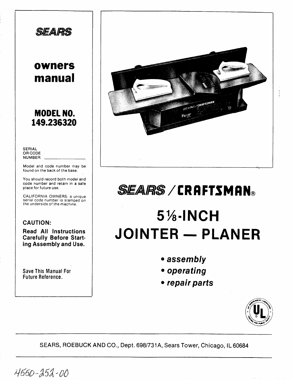 Sears 149.23632 User Manual | 16 pages