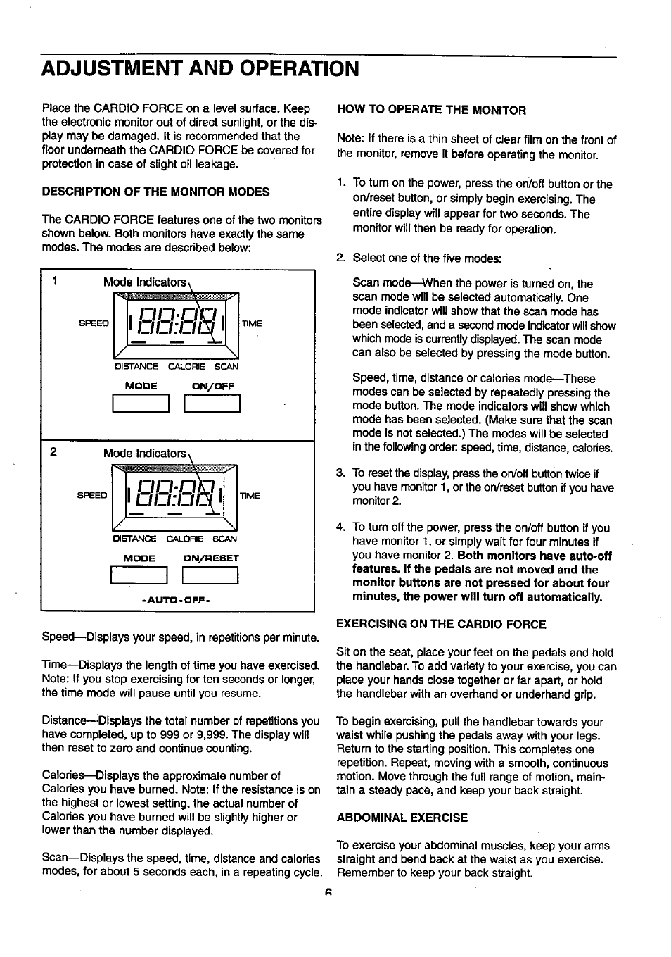 Adjustment and operation | Sears 831.28742 User Manual | Page 6 / 14