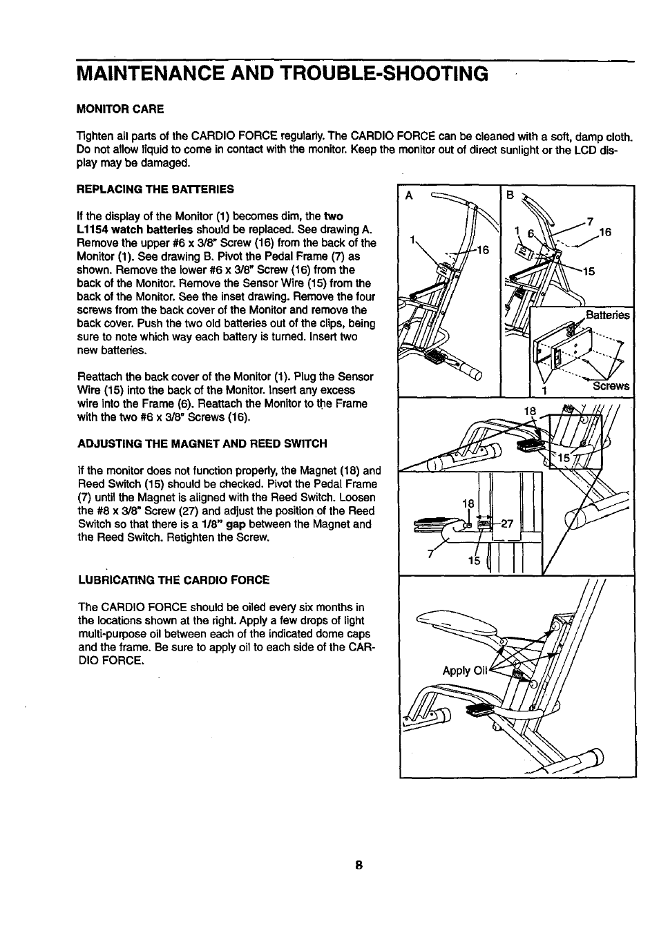 Maintenance and trouble-shooting | Sears 831.28742 User Manual | Page 8 / 14