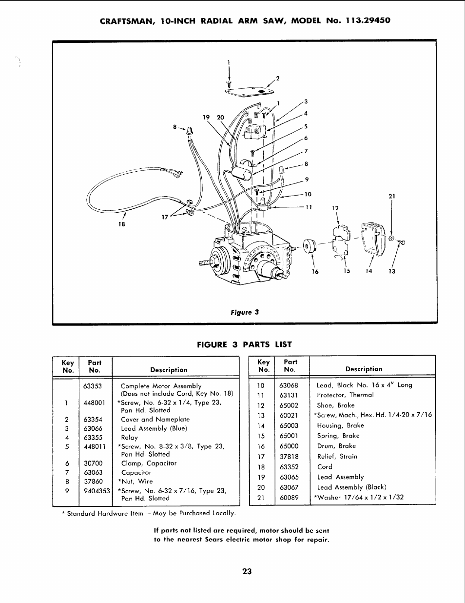 Sears 113.2945 User Manual | Page 23 / 28