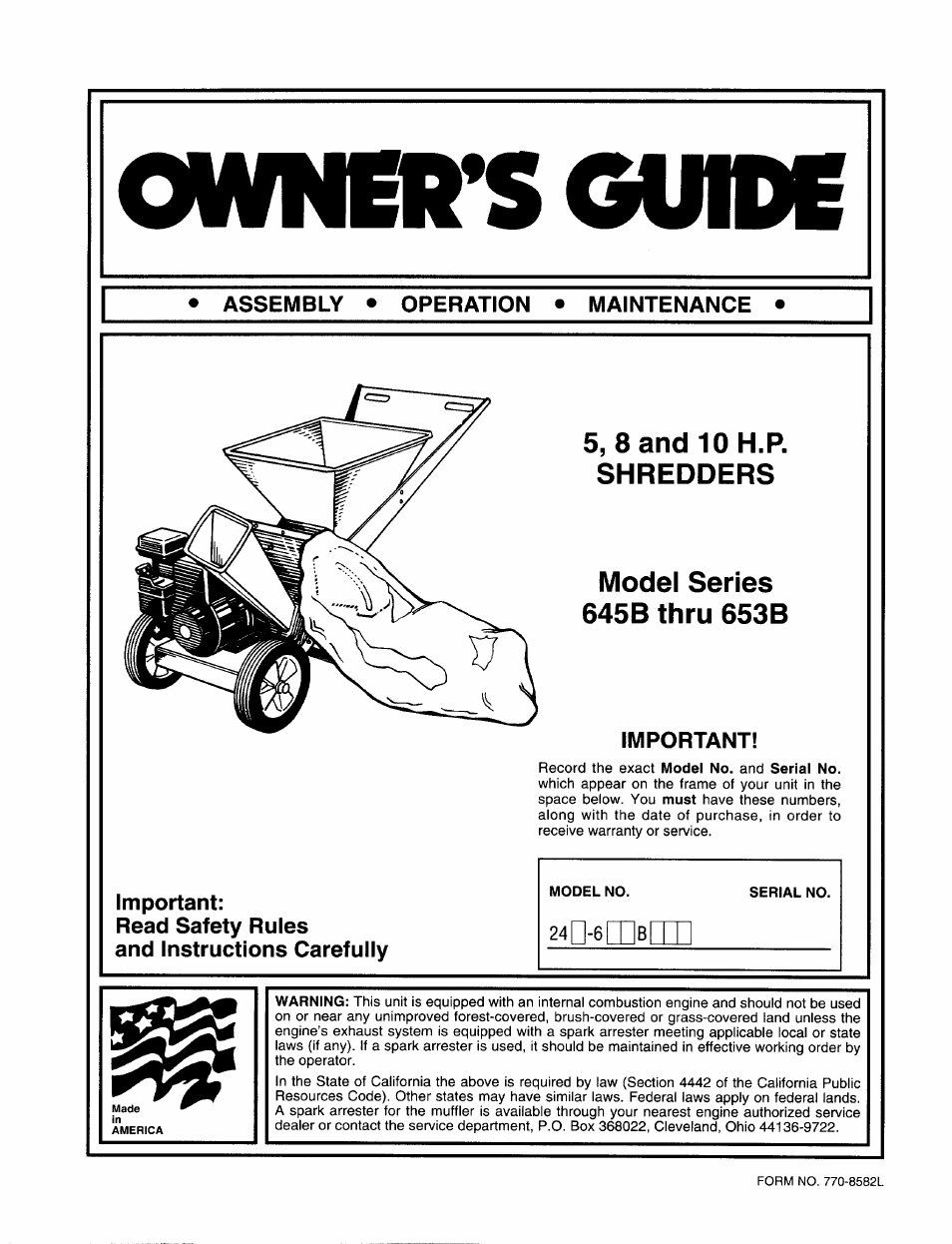 Sears 645B User Manual | 12 pages