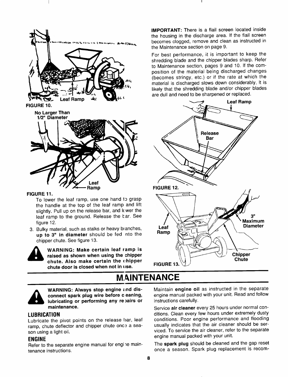 Maintenance | Sears 645B User Manual | Page 8 / 12