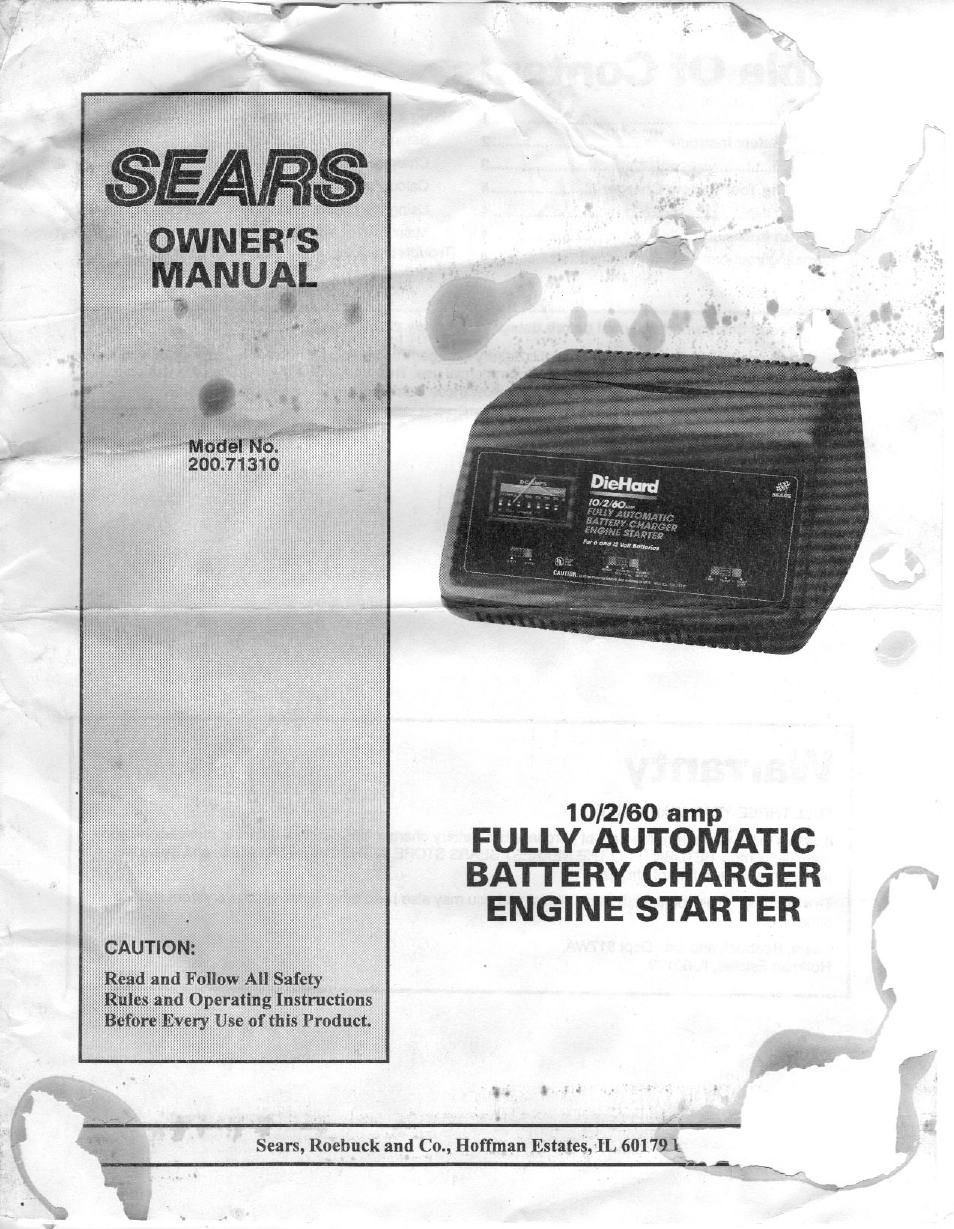 Sears 200.71310 User Manual | 11 pages