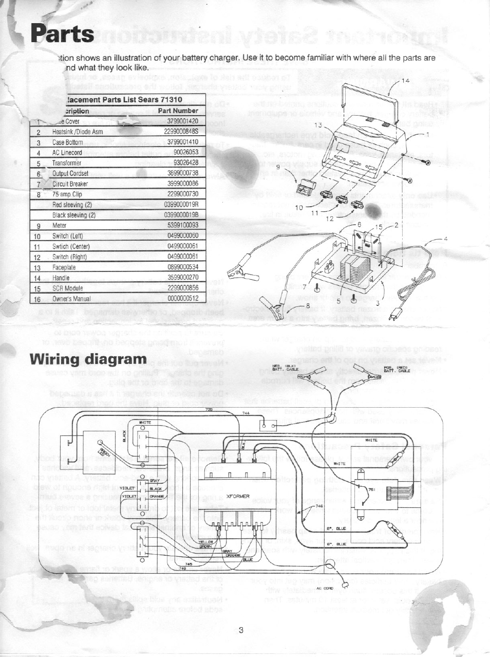 Parts | Sears 200.71310 User Manual | Page 4 / 11