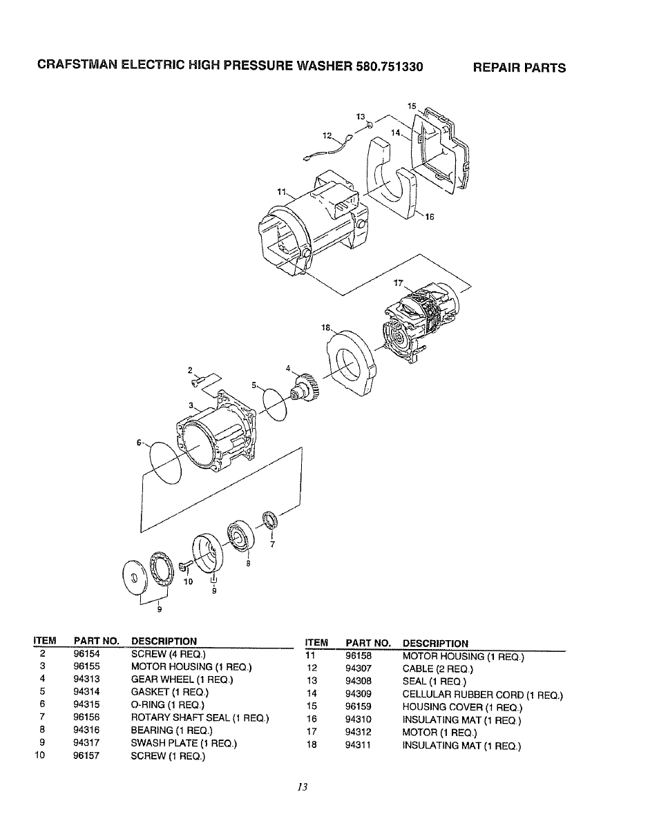 Sears 580.75133 User Manual | Page 13 / 18